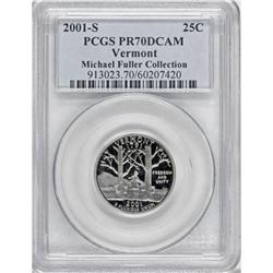 2001-S 25C Vermont Clad Deep Cameo PR70 PCGS