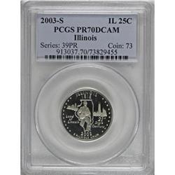 2003-S 25C Illinois Clad Deep Cameo PR70 PCGS