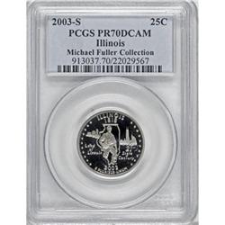 2003-S 25C Illinois Clad Deep Cameo PR70 PCGS