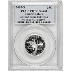 2003-S 25C Illinois Silver Deep Cameo PR70 PCGS