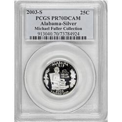 2003-S 25C Alabama Silver Deep Cameo PR70 PCGS