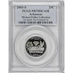 2003-S 25C Arkansas Clad Deep Cameo PR70 PCGS