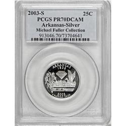 2003-S 25C Arkansas Silver Deep Cameo PR70 PCGS