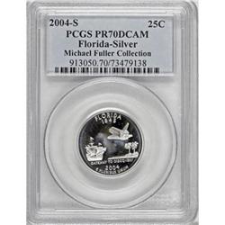 2004-S 25C Florida Silver Deep Cameo PR70 PCGS