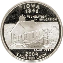 2004-S 25C Iowa Silver Deep Cameo PR70 PCGS