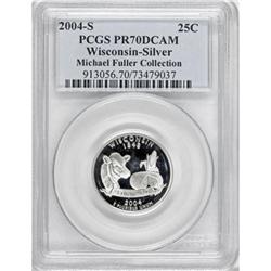 2004-S 25C Wisconsin Silver Deep Cameo PR70 PCGS