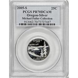 2005-S 25C Oregon Silver Deep Cameo PR70 PCGS
