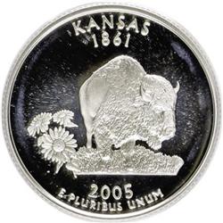 2005-S 25C Kansas Silver Deep Cameo PR70 PCGS