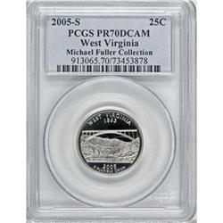 2005-S 25C West Virginia Clad Deep Cameo PR70 PCGS