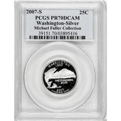 2007-S 25C Washington Silver Cameo PR70 PCGS