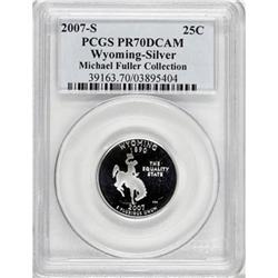 2007-S 25C Wyoming Silver Deep Cameo PR70 PCGS