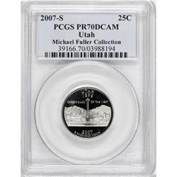 2007-S 25C Utah Clad Deep Cameo PR70 PCGS