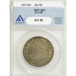 1827 50C Square Base 2 AU50 ANACS