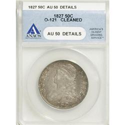 1827 50C Square Base 2 AU50 ANACS