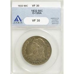 1832 50C Small Letters VF30 ANACS