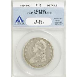 1834 50C Small Date, Small Letters F15 ANACS