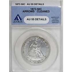 1873 50C Arrows AU55 ANACS