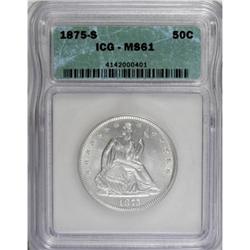 1875-S 50C MS61 ICG