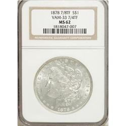 1878 7/8TF $1 Weak MS62 NGC