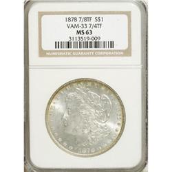 1878 7/8TF $1 Weak MS63 NGC