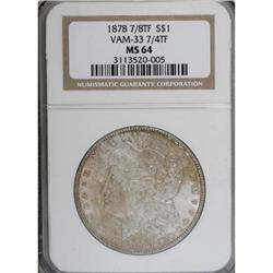 1878 7/8TF $1 Weak MS64 NGC