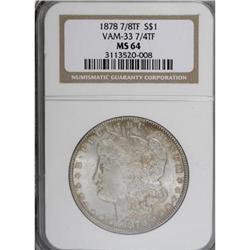 1878 7/8TF $1 Weak MS64 NGC
