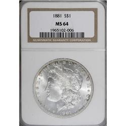 1881 $1 MS64 NGC