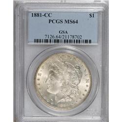 1881-CC $1 MS64 PCGS
