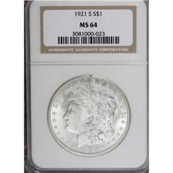 1921-S $1 MS64 NGC