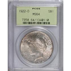 1922-D $1 MS64 PCGS