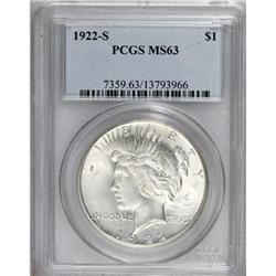 1922-S $1 MS63 PCGS