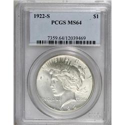 1922-S $1 MS64 PCGS