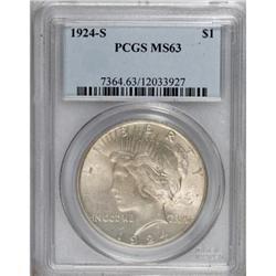 1924-S $1 MS63 PCGS