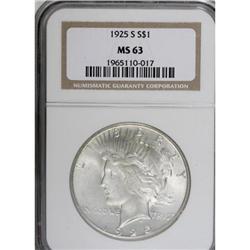 1925-S $1 MS63 NGC