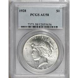 1928 $1 AU58 PCGS