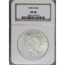 1935-S $1 AU58 NGC