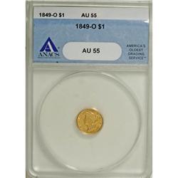 1849-O G$1 AU55 ANACS
