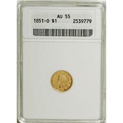 1851-O G$1 AU55 ANACS