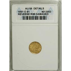 1851-O G$1 AU58 ANACS