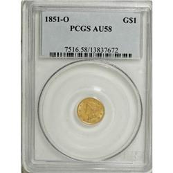1851-O G$1 AU58 PCGS
