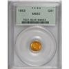 Image 1 : 1853 G$1 MS62 PCGS