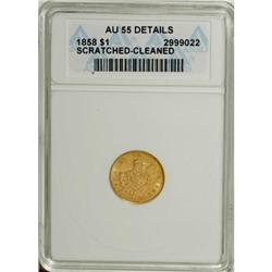 1858 G$1 AU55 ANACS