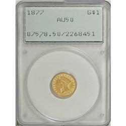 1877 G$1 AU50 PCGS