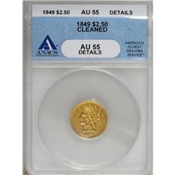 1849 $2 1/2 AU55 ANACS