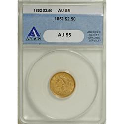 1852 $2 1/2 AU55 ANACS