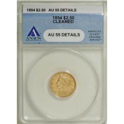1854 $2 1/2 AU55 ANACS