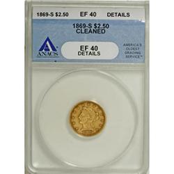 1869-S $2 1/2 XF40 ANACS