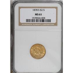 1878-S $2 1/2 MS61 NGC