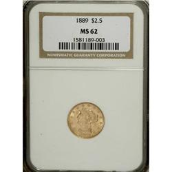 1889 $2 1/2 MS62 NGC