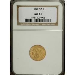 1908 $2 1/2 MS61 NGC